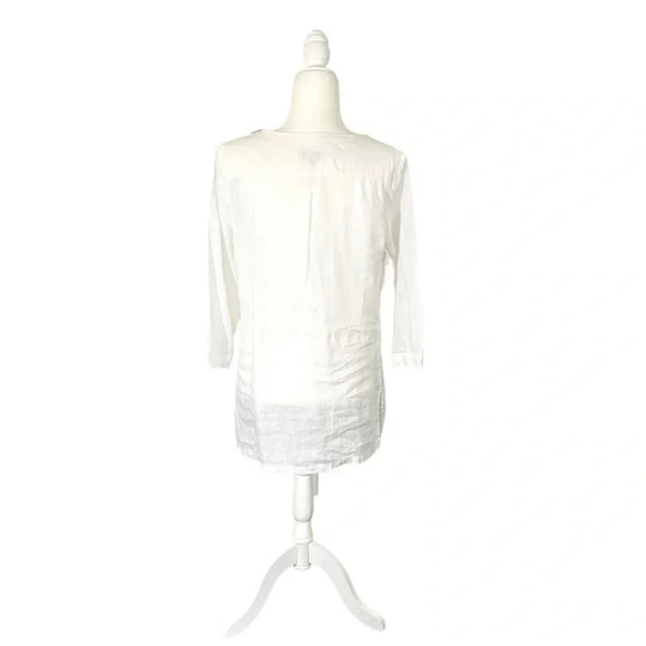 Cynthia Rowley Linen Beaded V-Neck Tunic - Picture 4 of 4